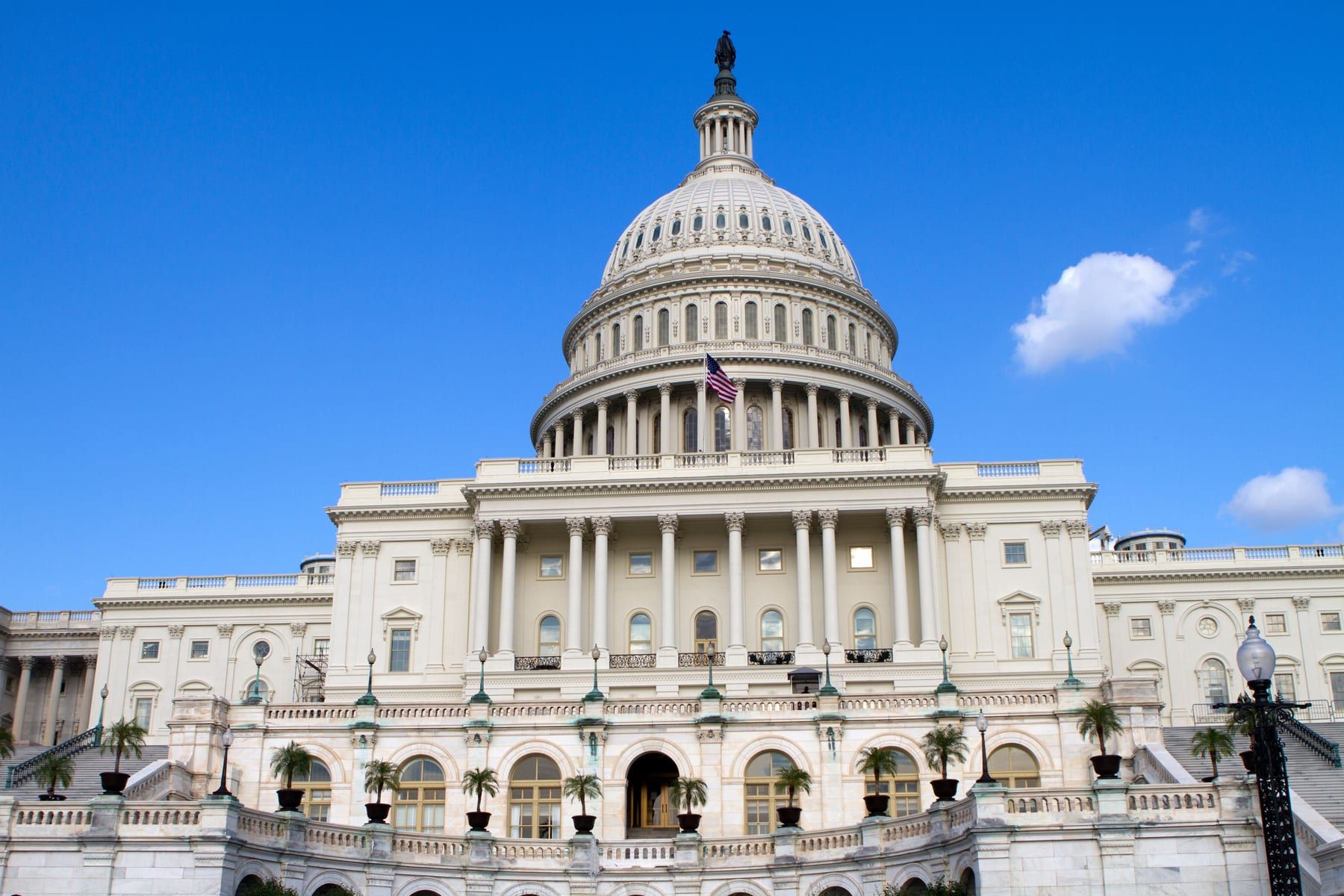 The east front of the United States Capitol in Washington, DC.